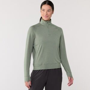 Women's Green Quarter-Zip Top